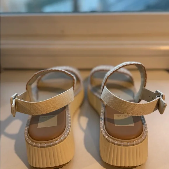 Dolce Vita Neutral Cream Braided-Strap Platform Sandals - Picture 6 of 6